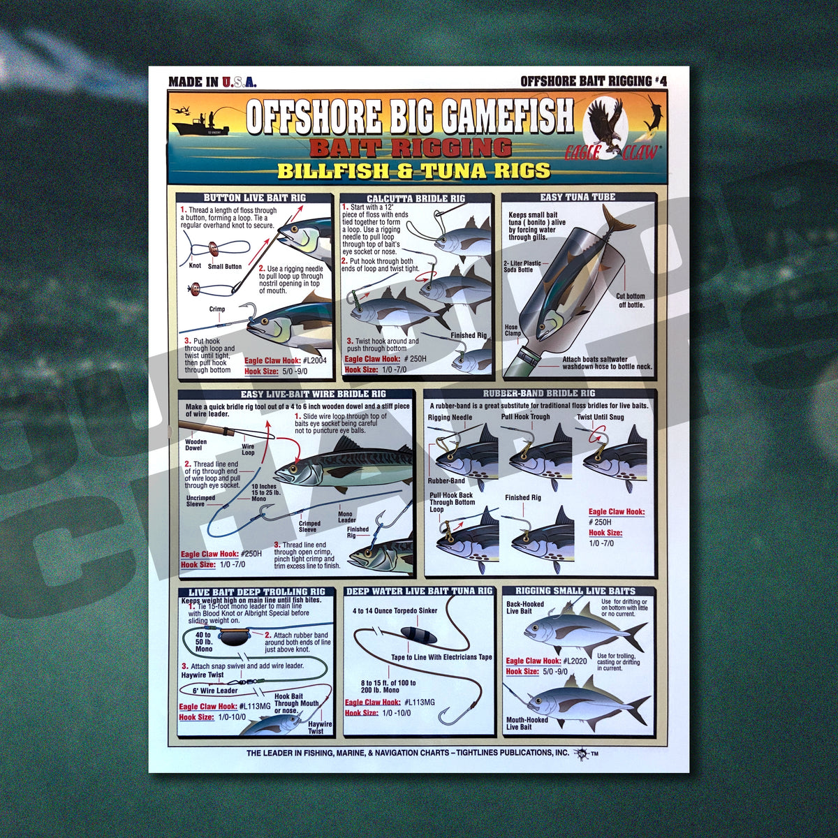Offshore Big Gamefish Bait Rigging Chart #4 (Billfish & Tuna Rigs) –  Outdoor Charts