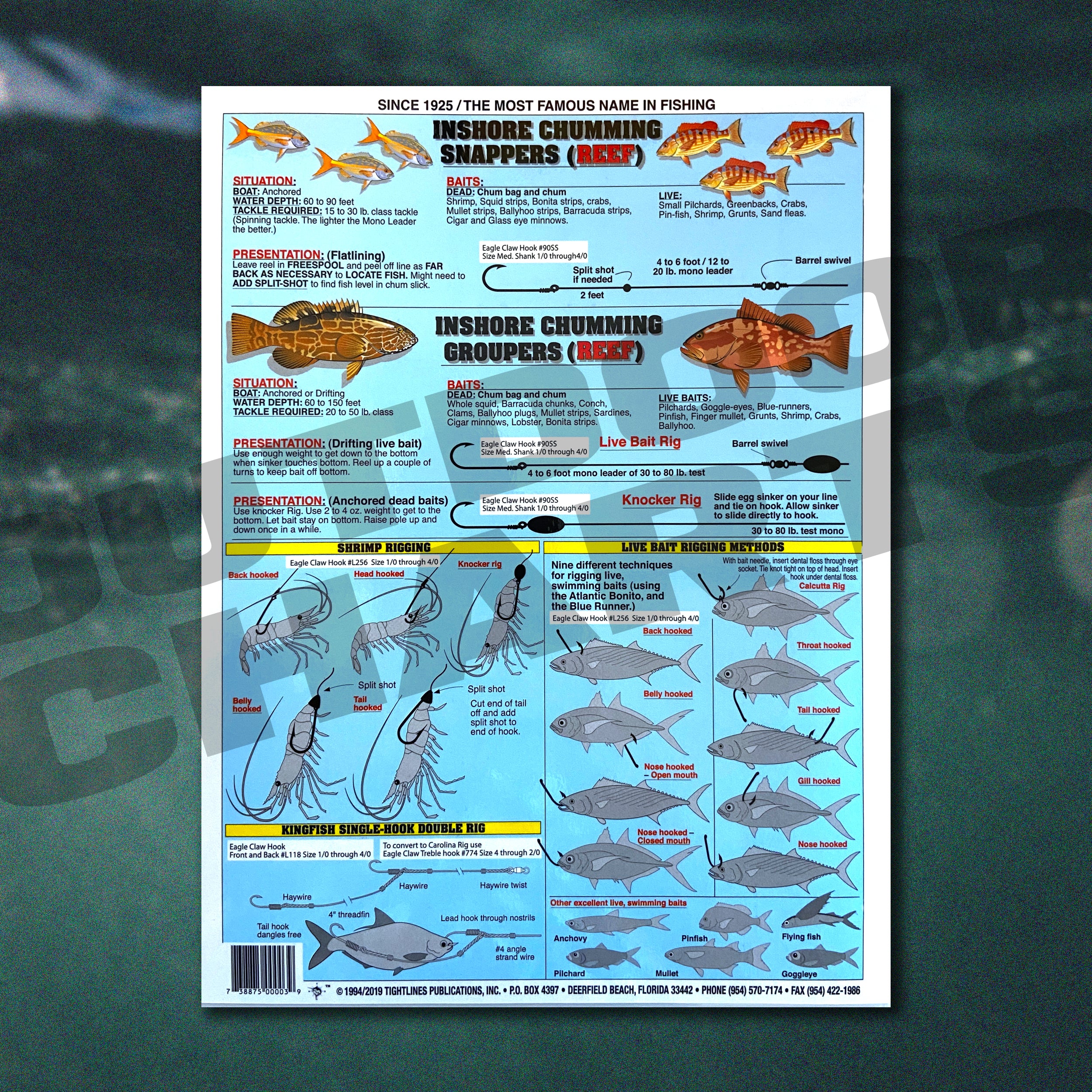 custom fishing lure diagram Fishermen's Bait Rigging Chart #1 (Trolling, Live Baiting, and Bottom Fishing)