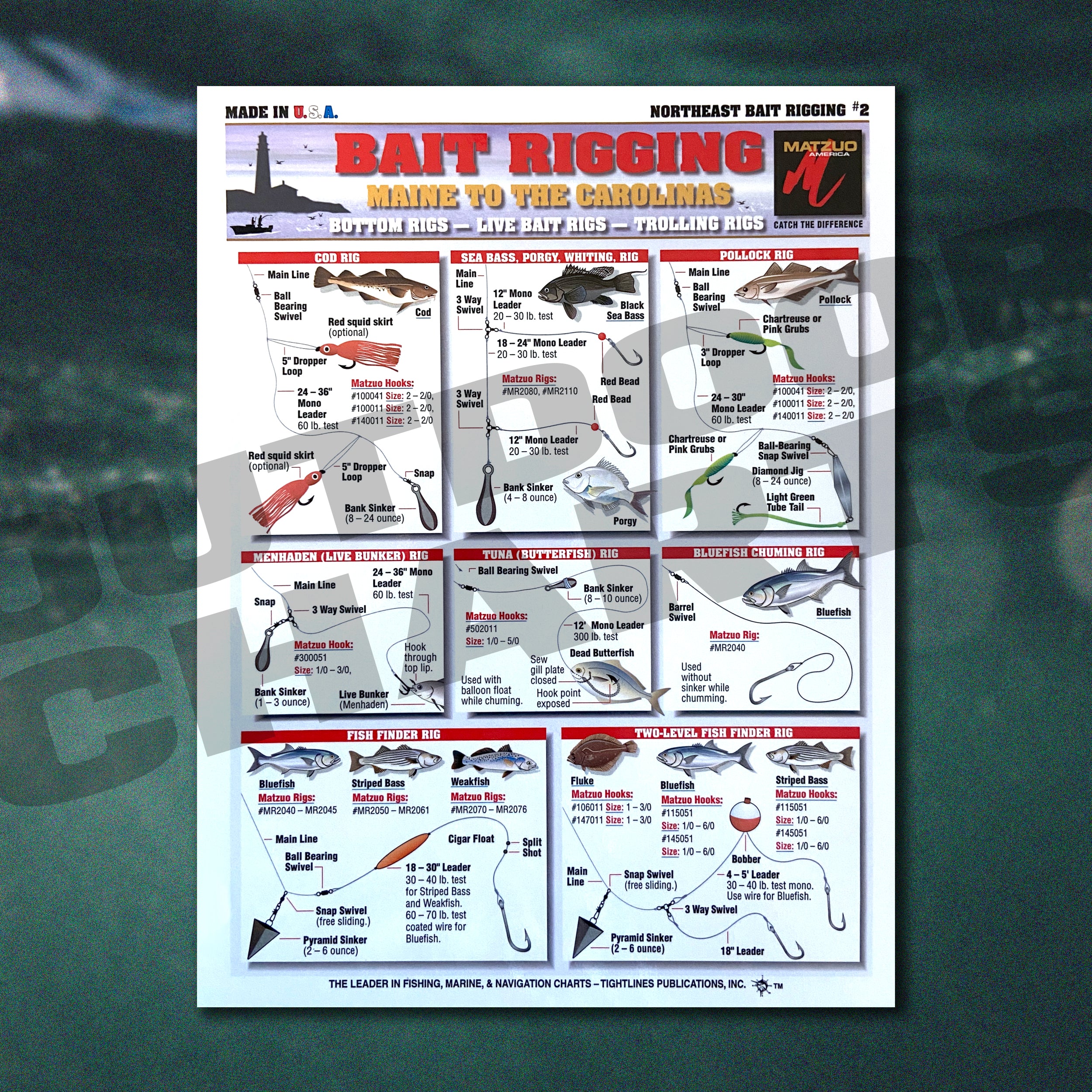 Bait Rigging Chart #2 (Maine to the Carolinas) – Outdoor Charts