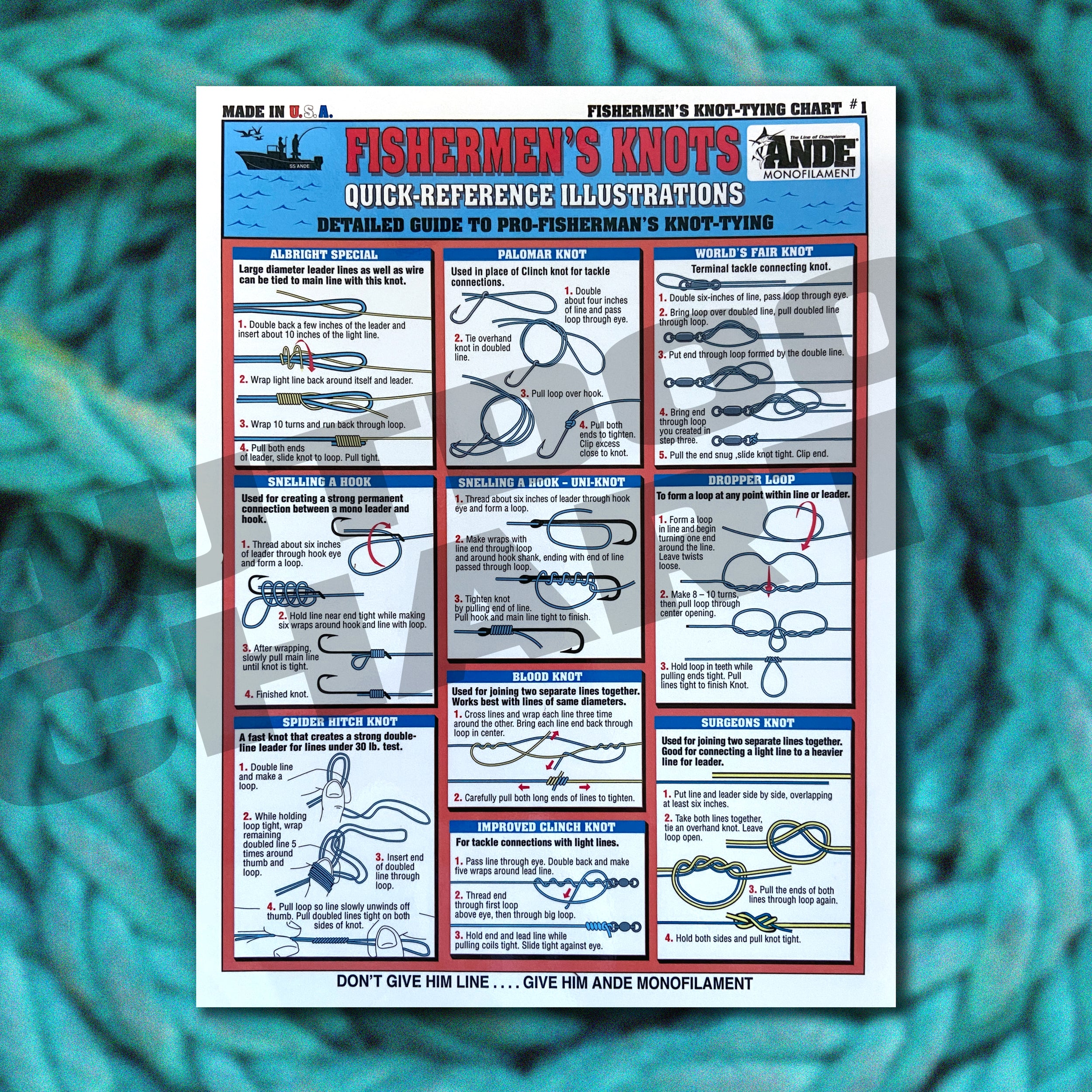 Quick Reference Fishing Knots 1 Waterproof Guide to 18 Essential Fi