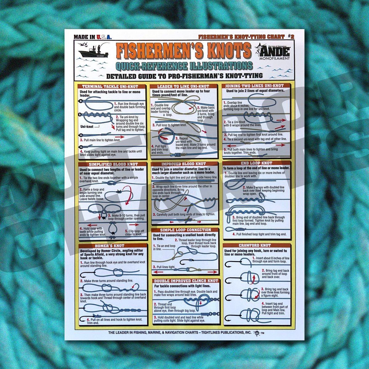 Quick Reference Fishing Knots 2 Waterproof Guide to 18 Essential Fi