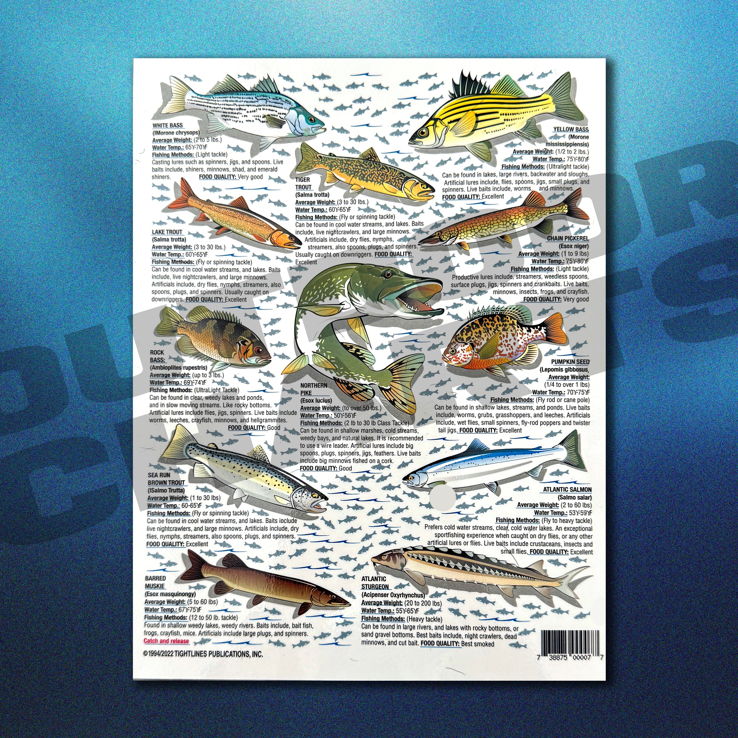 Fishing Methods Chart How to Catch'Em Freshwater Fish Identification #4 - Waterproof Quick R ...