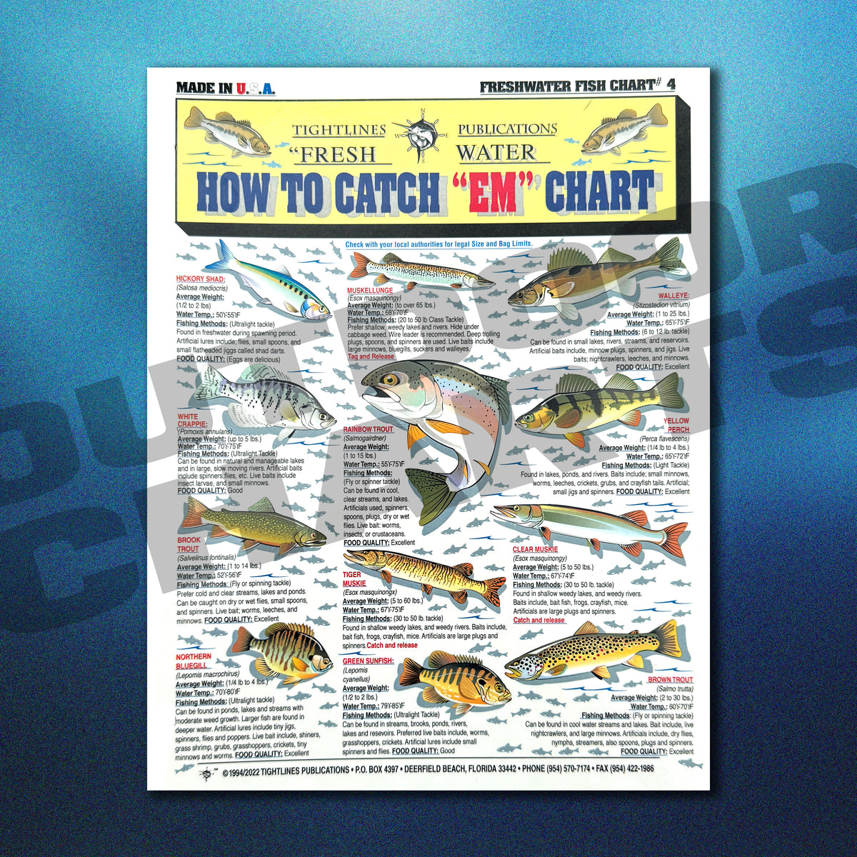 Fish Chart Pattern How to Catch 'Em Freshwater Chart #4 – Outdoor Charts