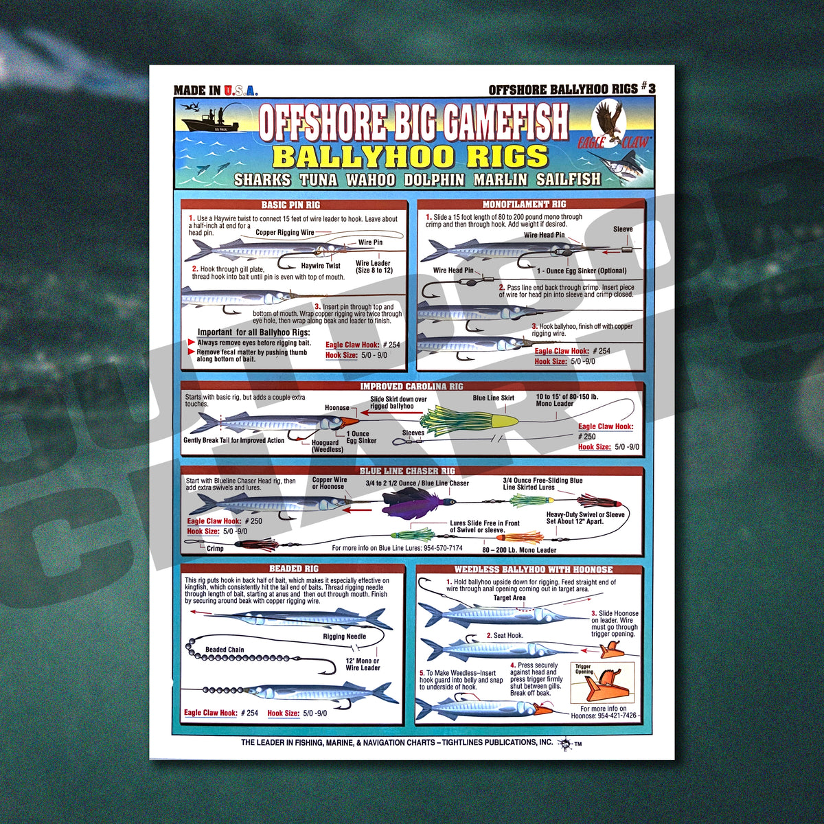 Panfish Rigs Chart Fishermen's Offshore Big Gamefish Bait Rigging #3 (Ballyhoo Rigs) - Wa ...