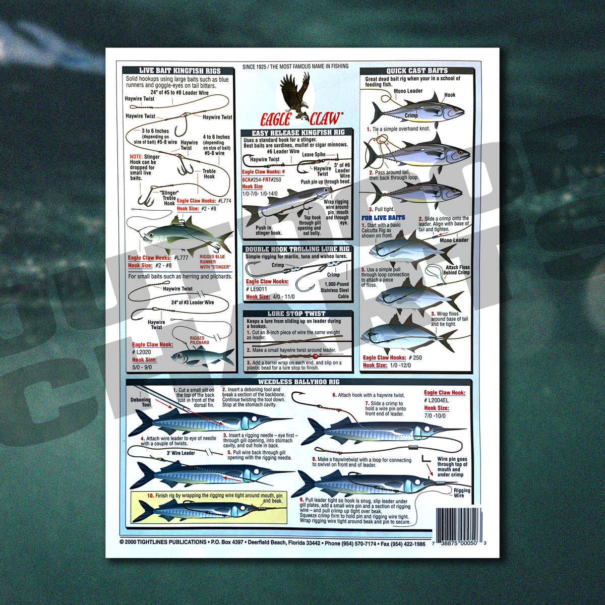 Offshore Big Gamefish Bait Rigging Chart #5 (dolphin, Billfish, Kingfi 