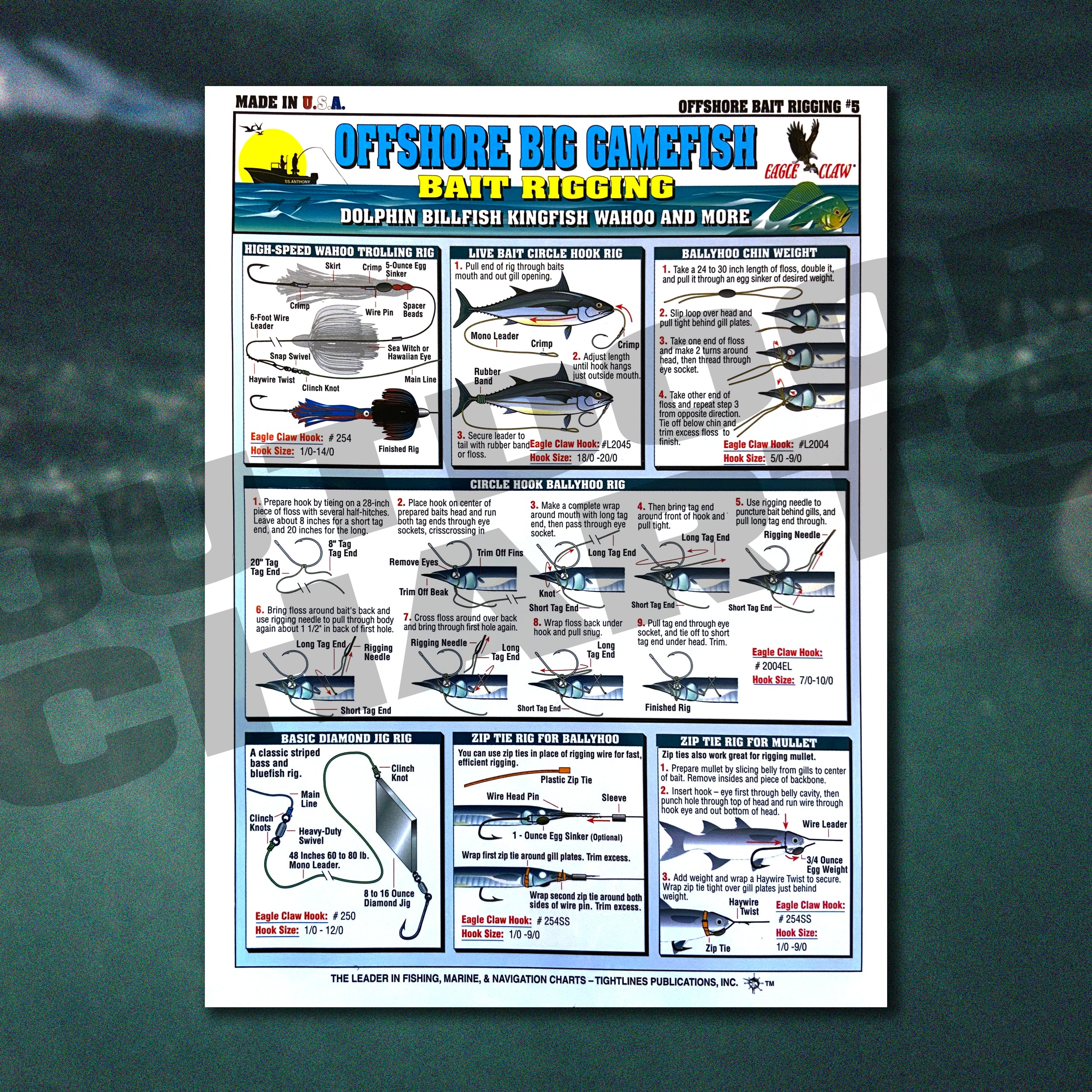 Offshore Big Gamefish Bait Rigging Chart #5 (Dolphin, Billfish, Kingfi –  Outdoor Charts