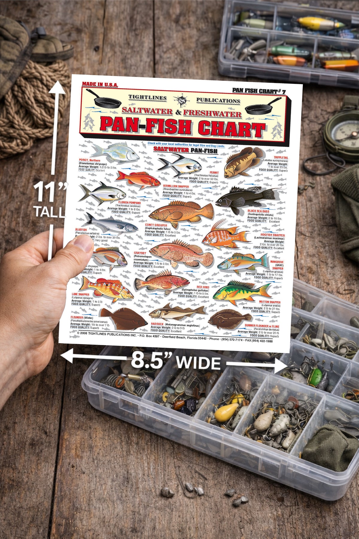 Pan-Fish Identification #7 (Saltwater & Freshwater) - Waterproof Quick ...